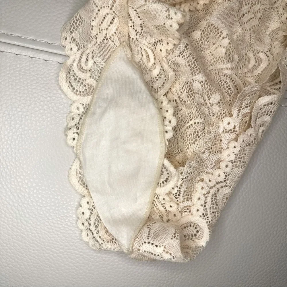 Lane Bryant Cacique Ivory Floral Lace Shortie Panties - Picture 7 of 7